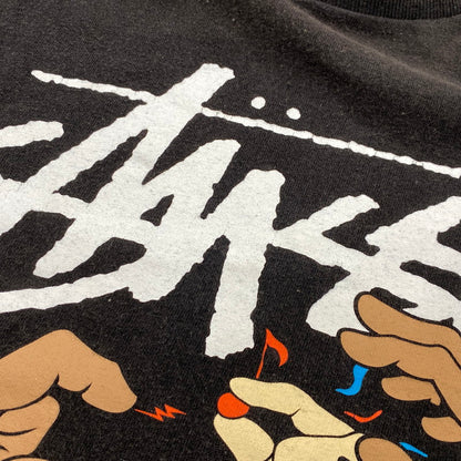 【現状渡し品】【メンズ】 STUSSY ステューシー × OILWORKS オイルワークス メキシコ製 POPY OIL TEE ポピー オイル Tシャツ トップス 142-260602-kh-05-izu サイズ：XL カラー：ブラック 万代Net店