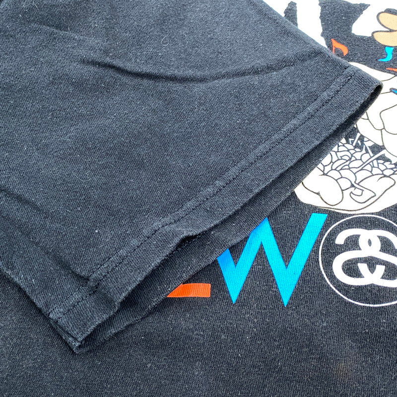 【現状渡し品】【メンズ】 STUSSY ステューシー × OILWORKS オイルワークス メキシコ製 POPY OIL TEE ポピー オイル Tシャツ トップス 142-260602-kh-05-izu サイズ：XL カラー：ブラック 万代Net店