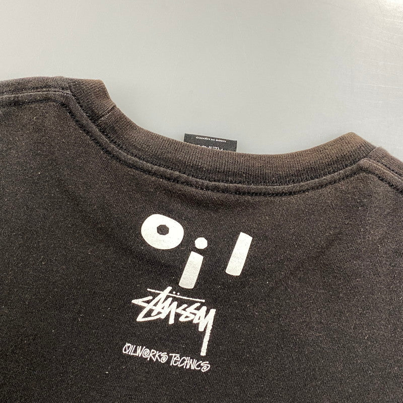 【現状渡し品】【メンズ】 STUSSY ステューシー × OILWORKS オイルワークス メキシコ製 POPY OIL TEE ポピー オイル Tシャツ トップス 142-260602-kh-05-izu サイズ：XL カラー：ブラック 万代Net店