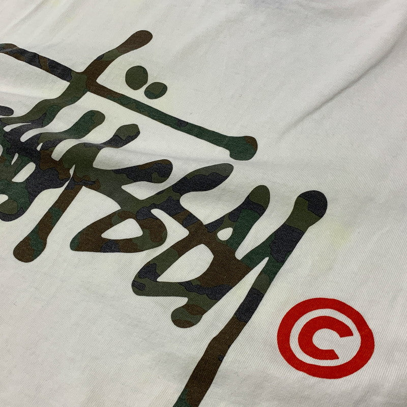 【現状渡し品】【メンズ】 STUSSY ステューシー 金タグ CAMO BASIC LOGO TEE カモ ベーシック ロゴ Tシャツ トップス 半袖 142-260625-ya-04-izu サイズ：XXL カラー：ホワイト 万代Net店