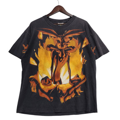 【中古品】【メンズ】 USED LOONEY TUNES ルーニー・テューンズ WILE E. COYOTE TEE c1996 ワイリー コヨーテ Tシャツ USA製 両シングル 半袖 146-260602-as-22-izu カラー：ブラック 万代Net店
