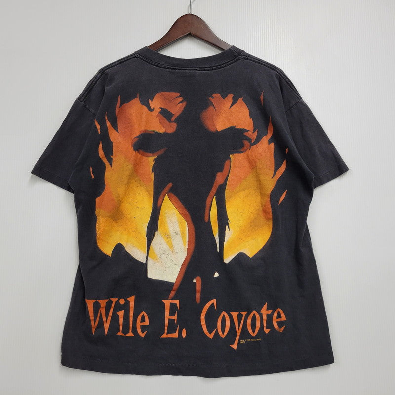 【中古品】【メンズ】 USED LOONEY TUNES ルーニー・テューンズ WILE E. COYOTE TEE c1996 ワイリー コヨーテ Tシャツ USA製 両シングル 半袖 146-260602-as-22-izu カラー：ブラック 万代Net店