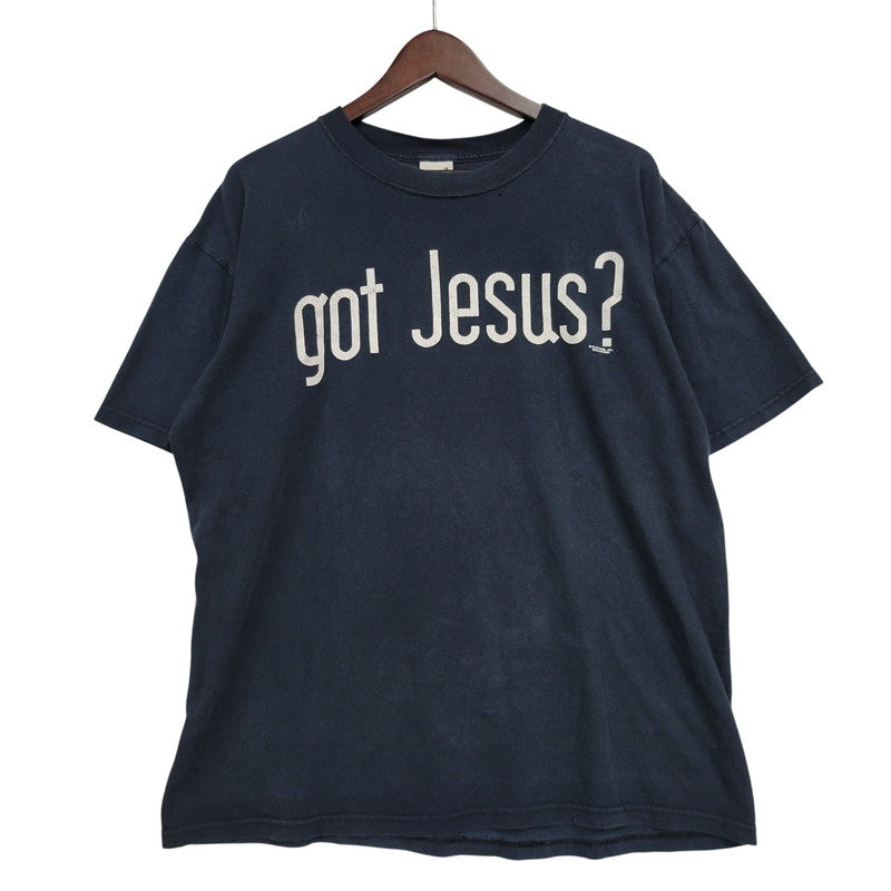 【中古品】【メンズ】 ANVIL アンヴィル GI APPAREL GOT JESUS？ TEE Tシャツ 半袖 ホンジュラス製 146-260602-as-16-izu サイズ：L カラー：ネイビー系 万代Net店