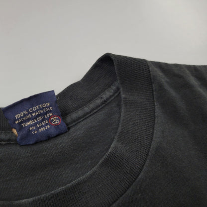 【中古品】【メンズ】 OLD STUSSY オールド ステューシー SAX SHADOW MAN TEE シャドーマン Tシャツ 半袖 紺タグ USA製 両シングル 142-260602-as-14-izu サイズ：L カラー：ブラック 万代Net店