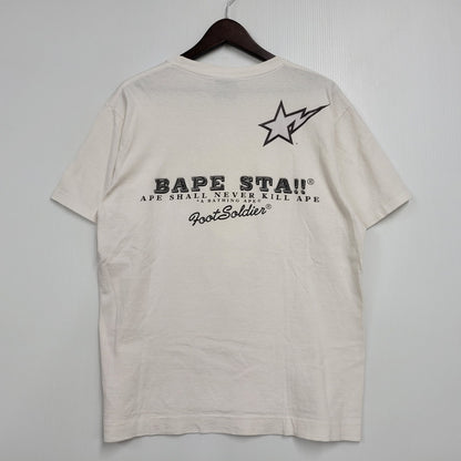 【中古品】【メンズ】 A BATHING APE アベイシングエイプ APE HEAD TEE Tシャツ 半袖 両シングル 初期タグ FOOT SOLDIER OPEN記念 142-260602-as-24-izu サイズ：M カラー：ホワイト 万代Net店