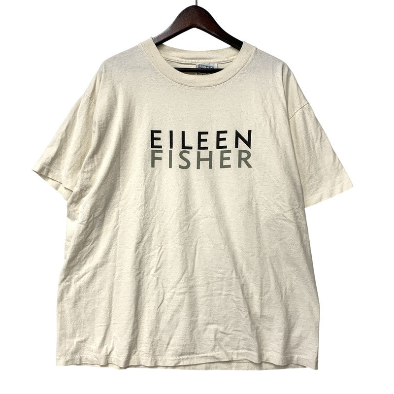 【中古品】【メンズ】 EILEEN FISHER アイリーンフィッシャー 両シングル LOGO SS TEE ロゴ ショートスリーブ Tシャツ トップス 146-260607-kh-03-izu カラー：アイボリー系 万代Net店