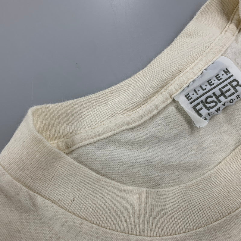 【中古品】【メンズ】 EILEEN FISHER アイリーンフィッシャー 両シングル LOGO SS TEE ロゴ ショートスリーブ Tシャツ トップス 146-260607-kh-03-izu カラー：アイボリー系 万代Net店