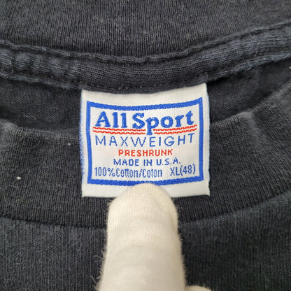 【現状渡し品】【メンズ】 ALL SPORTS オールスポーツ THE HAUNTING TEE c1999 Tシャツ USA製 両シングル 半袖 146-260602-as-26-izu サイズ：XL カラー：ブラック 万代Net店