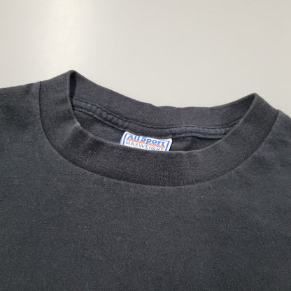 【現状渡し品】【メンズ】 ALL SPORTS オールスポーツ THE HAUNTING TEE c1999 Tシャツ USA製 両シングル 半袖 146-260602-as-26-izu サイズ：XL カラー：ブラック 万代Net店