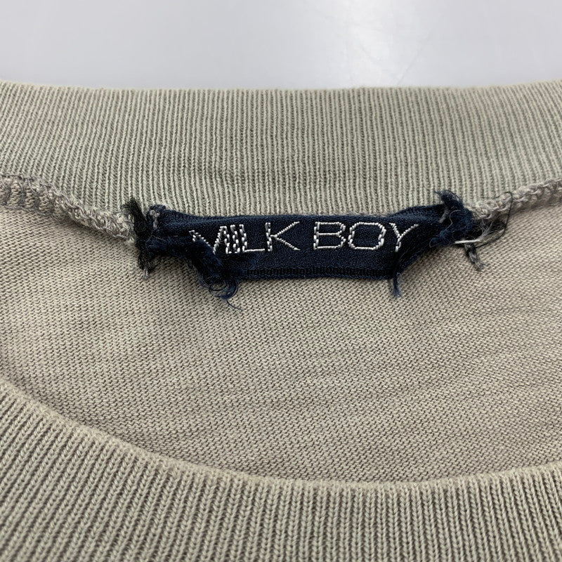 【中古品】【メンズ】 MILK BOY ミルクボーイ 両シングル RADIO GRAPHIC SS TEE ラジオ グラフィック ショートスリーブ Tシャツ トップス 140-260607-kh-04-izu カラー：グレー系 万代Net店