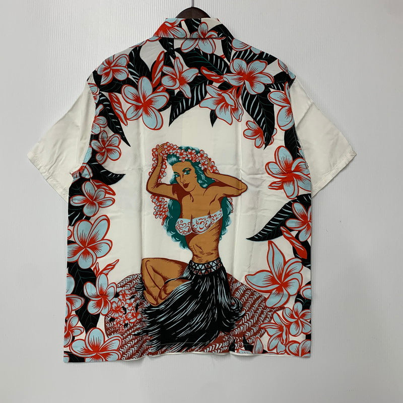 【中古美品】【メンズ】 SUN SURF サンサーフ SS38423 SPECIAL EDITION HULA GIRL SS SHIRT スペシャル エディション フラガール ショートスリーブ シャツ トップス 145-260605-kh-01-izu サイズ：L カラー：ホワイト 万代Net店