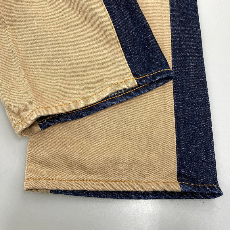 【中古品】【メンズ】 KOJIMA GENES コジマ ジーンズ 切替 BICOLOR DENIM PANTS バイカラー デニム パンツ ズボン ボトムス 156-260608-ya-10-izu サイズ：34 カラー：ベージュ×インディゴ 万代Net店