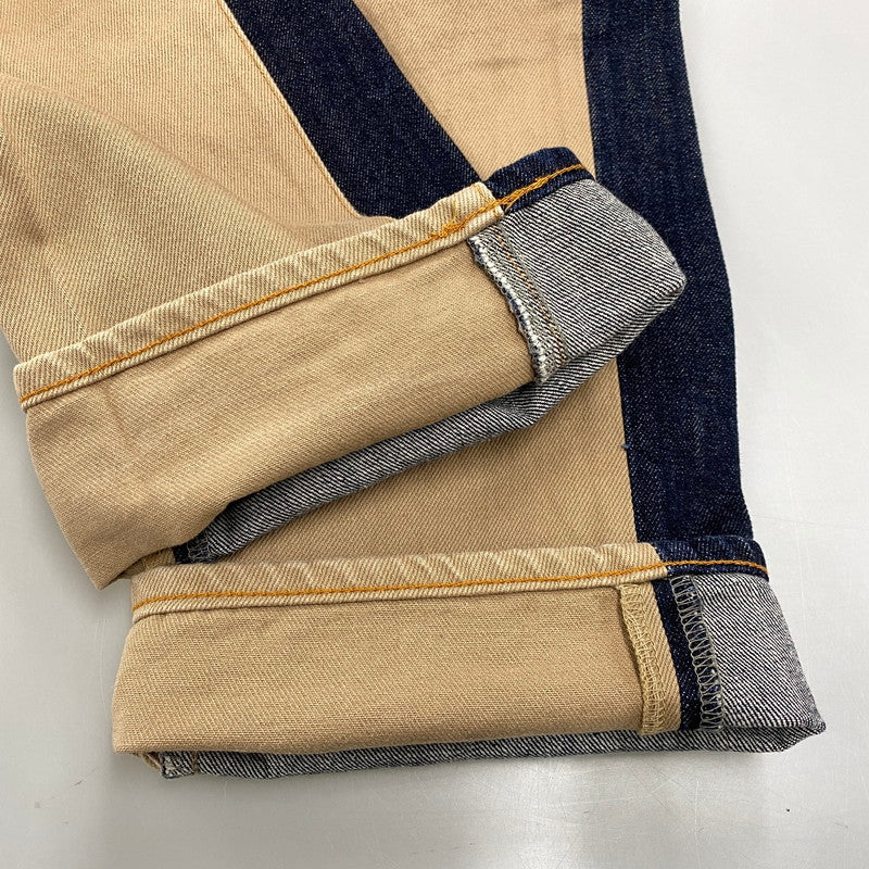 【中古品】【メンズ】 KOJIMA GENES コジマ ジーンズ 切替 BICOLOR DENIM PANTS バイカラー デニム パンツ ズボン ボトムス 156-260608-ya-10-izu サイズ：34 カラー：ベージュ×インディゴ 万代Net店