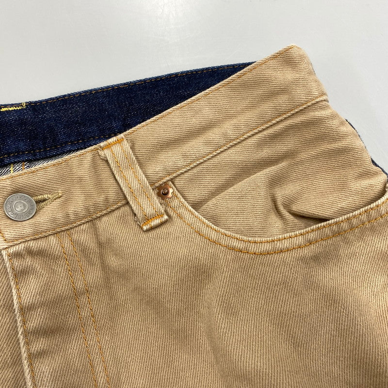 【中古品】【メンズ】 KOJIMA GENES コジマ ジーンズ 切替 BICOLOR DENIM PANTS バイカラー デニム パンツ ズボン ボトムス 156-260608-ya-10-izu サイズ：34 カラー：ベージュ×インディゴ 万代Net店
