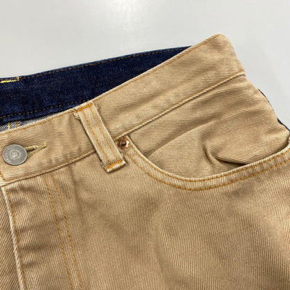 【中古品】【メンズ】 KOJIMA GENES コジマ ジーンズ 切替 BICOLOR DENIM PANTS バイカラー デニム パンツ ズボン ボトムス 156-260608-ya-10-izu サイズ：34 カラー：ベージュ×インディゴ 万代Net店
