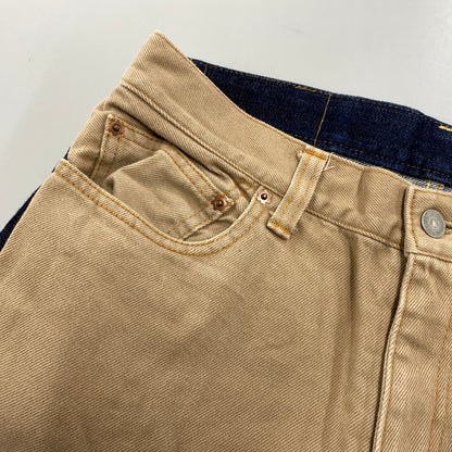 【中古品】【メンズ】 KOJIMA GENES コジマ ジーンズ 切替 BICOLOR DENIM PANTS バイカラー デニム パンツ ズボン ボトムス 156-260608-ya-10-izu サイズ：34 カラー：ベージュ×インディゴ 万代Net店