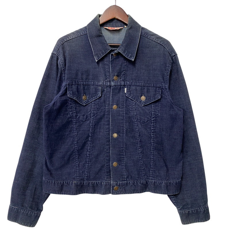 【中古品】【メンズ】 LEVI'S リーバイス 刻印522 白タブ 70S CORDUROY TRACKER JACKET コーデュロイ トラッカー ジャケット アウター 146-260604-cs-11-izu サイズ：42 カラー：ネイビー 万代Net店
