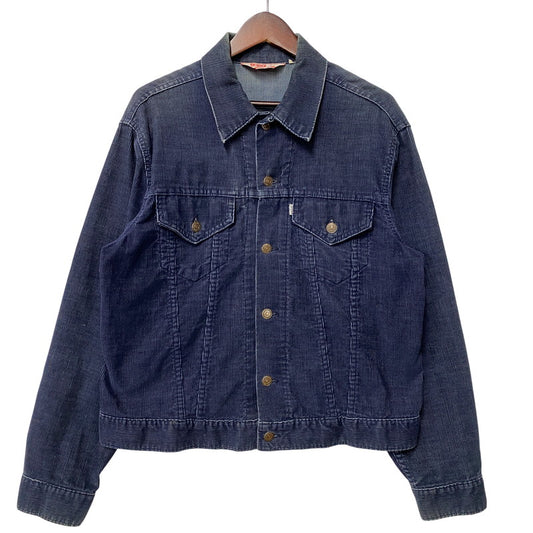 【中古品】【メンズ】 LEVI'S リーバイス 刻印522 白タブ 70S CORDUROY TRACKER JACKET コーデュロイ トラッカー ジャケット アウター 146-260604-cs-11-izu サイズ：42 カラー：ネイビー 万代Net店