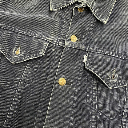 【中古品】【メンズ】 LEVI'S リーバイス 刻印522 白タブ 70S CORDUROY TRACKER JACKET コーデュロイ トラッカー ジャケット アウター 146-260604-cs-11-izu サイズ：42 カラー：ネイビー 万代Net店