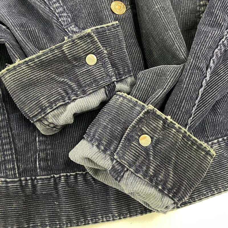 【中古品】【メンズ】 LEVI'S リーバイス 刻印522 白タブ 70S CORDUROY TRACKER JACKET コーデュロイ トラッカー ジャケット アウター 146-260604-cs-11-izu サイズ：42 カラー：ネイビー 万代Net店