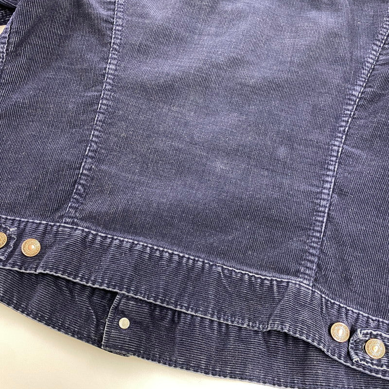 【中古品】【メンズ】 LEVI'S リーバイス 刻印522 白タブ 70S CORDUROY TRACKER JACKET コーデュロイ トラッカー ジャケット アウター 146-260604-cs-11-izu サイズ：42 カラー：ネイビー 万代Net店