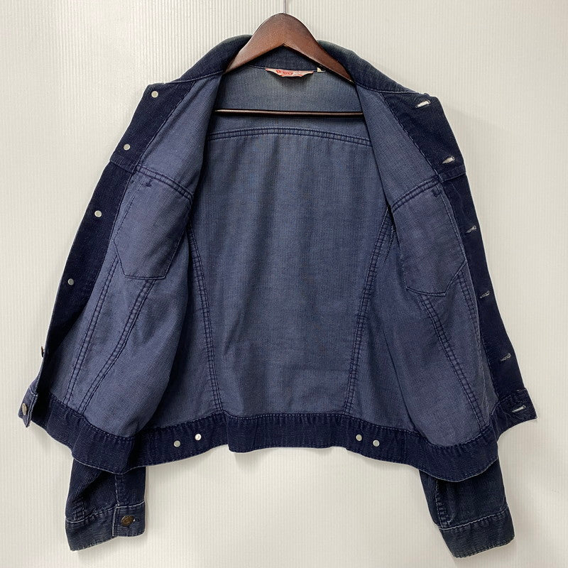 【中古品】【メンズ】 LEVI'S リーバイス 刻印522 白タブ 70S CORDUROY TRACKER JACKET コーデュロイ トラッカー ジャケット アウター 146-260604-cs-11-izu サイズ：42 カラー：ネイビー 万代Net店