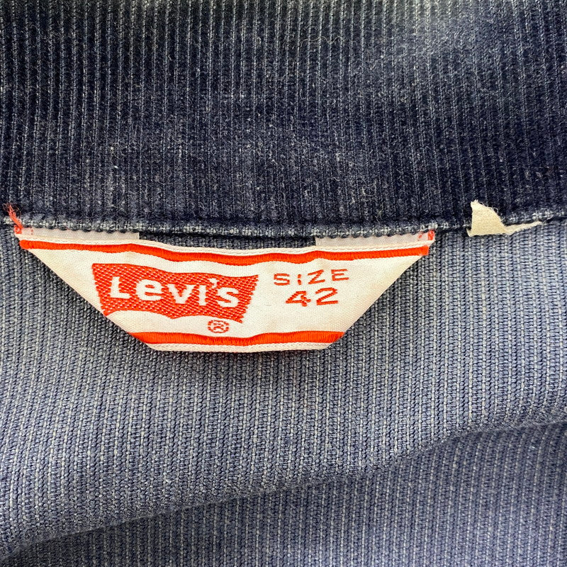【中古品】【メンズ】 LEVI'S リーバイス 刻印522 白タブ 70S CORDUROY TRACKER JACKET コーデュロイ トラッカー ジャケット アウター 146-260604-cs-11-izu サイズ：42 カラー：ネイビー 万代Net店