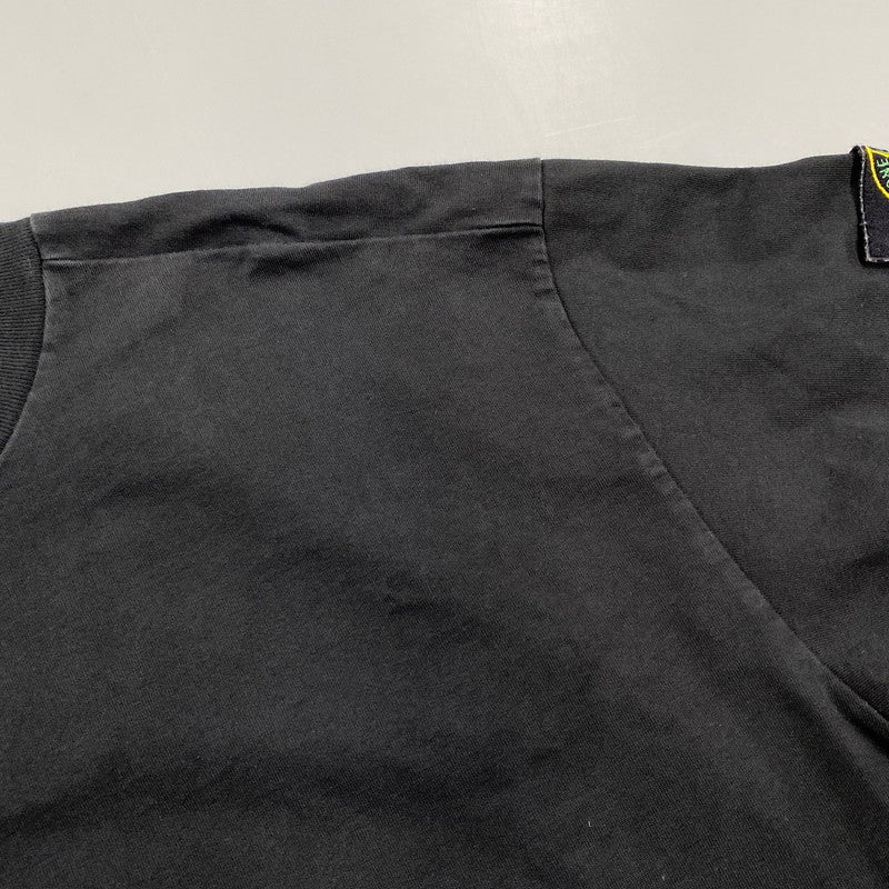 【中古品】【メンズ】 STONE ISLAND ストーンアイランド 791563750 国内正規 HEAVY COTTON JERSEY GARMENT DYED ヘビー コットン ジャージー ガーメント ダイ トップス 長袖 141-260603-cs-02-izu サイズ：3X カラー：ブラック 万代Net店