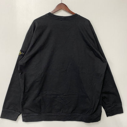 【中古品】【メンズ】 STONE ISLAND ストーンアイランド 791563750 国内正規 HEAVY COTTON JERSEY GARMENT DYED ヘビー コットン ジャージー ガーメント ダイ トップス 長袖 141-260603-cs-02-izu サイズ：3X カラー：ブラック 万代Net店