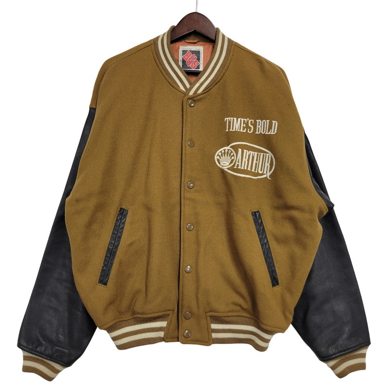 【現状渡し品】【メンズ】 BGS STADIUM JACKET スタジアムジャケット スタジャン アウター 146-260608-as-18-izu カラー：ブラウン×ブラック 万代Net店