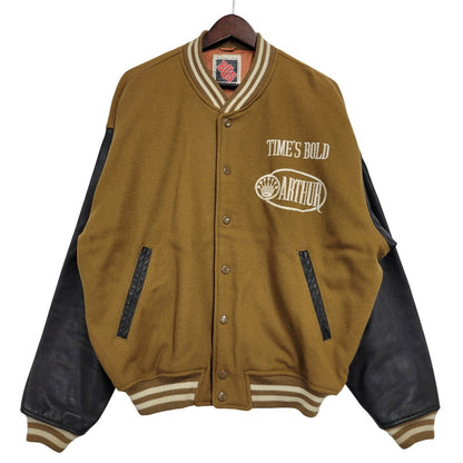 【現状渡し品】【メンズ】 BGS STADIUM JACKET スタジアムジャケット スタジャン アウター 146-260608-as-18-izu カラー：ブラウン×ブラック 万代Net店