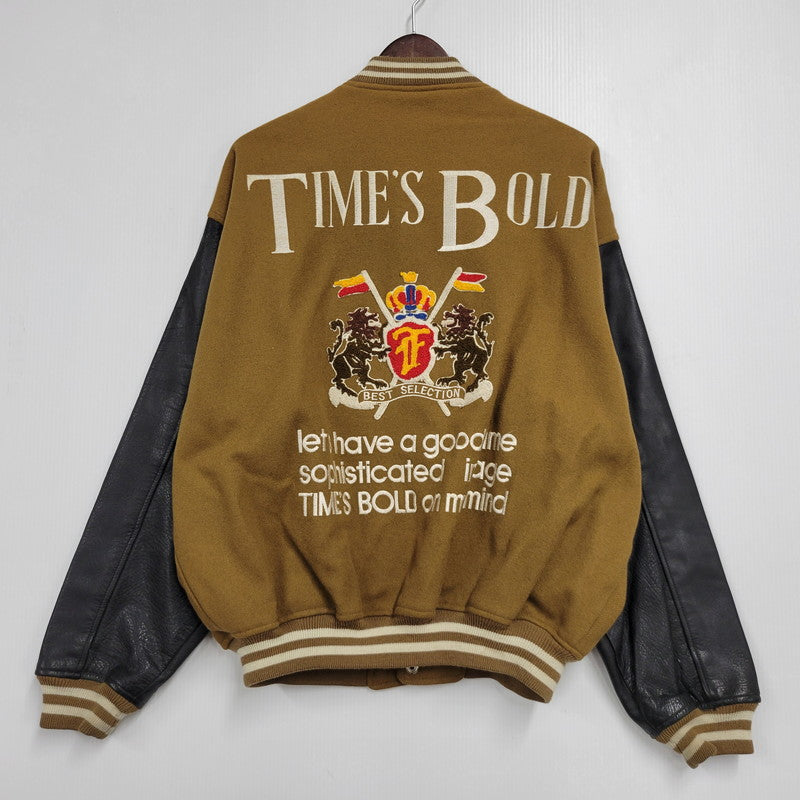【現状渡し品】【メンズ】 BGS STADIUM JACKET スタジアムジャケット スタジャン アウター 146-260608-as-18-izu カラー：ブラウン×ブラック 万代Net店