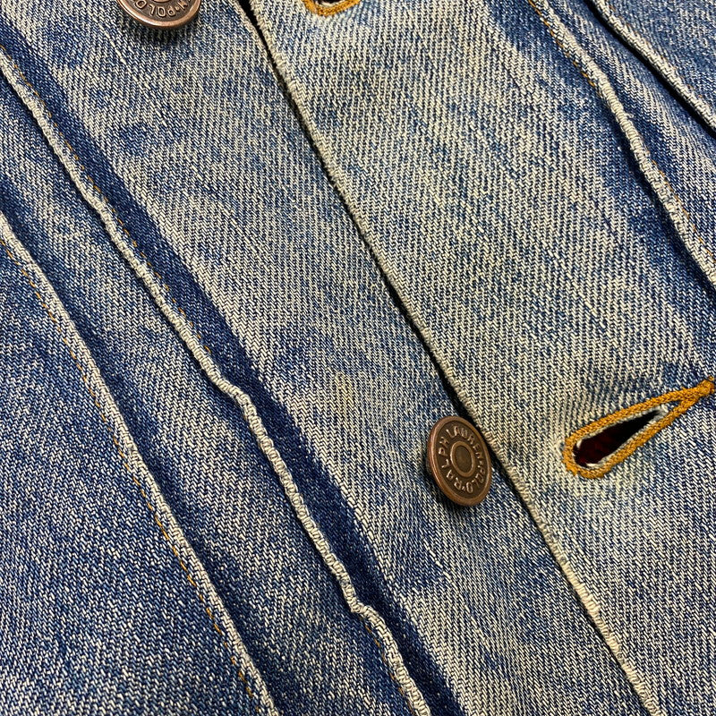 【現状渡し品】【メンズ】 Polo by Ralph Lauren ポロバイラルフローレン CHECK BLANKET LINER CORDUROY COLLAR DENIM JACKET コーデュロイ カラーデニムジャケット 146-260608-as-05-izu サイズ：XL カラー：インディゴ 万代Net店