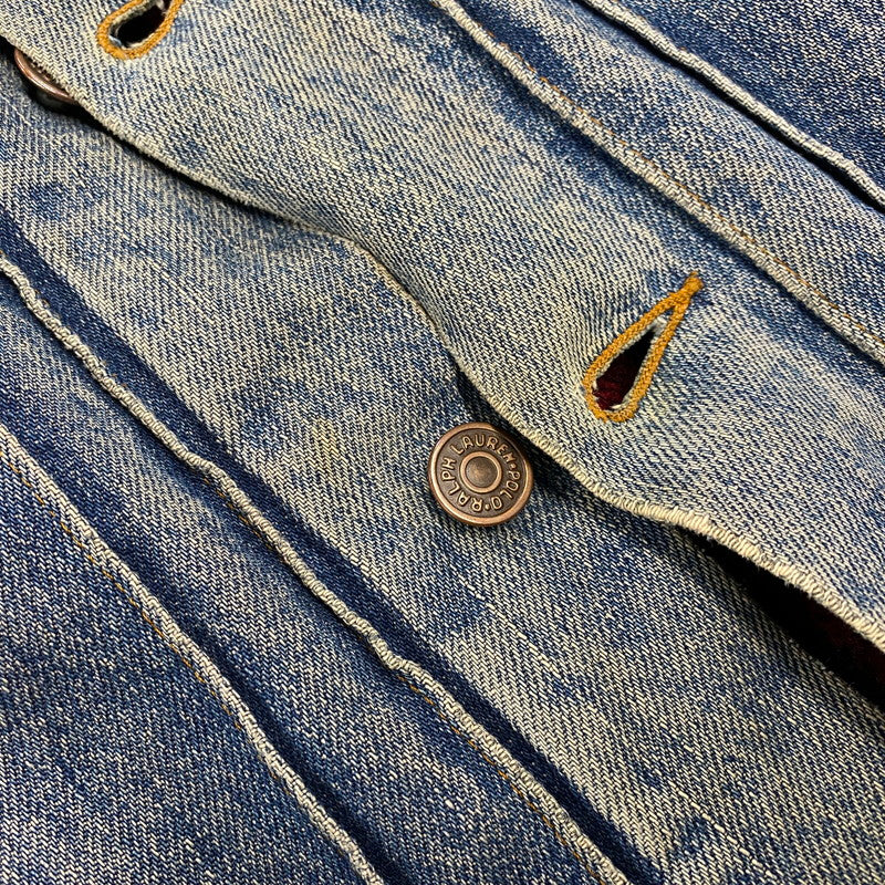 【現状渡し品】【メンズ】 Polo by Ralph Lauren ポロバイラルフローレン CHECK BLANKET LINER CORDUROY COLLAR DENIM JACKET コーデュロイ カラーデニムジャケット 146-260608-as-05-izu サイズ：XL カラー：インディゴ 万代Net店
