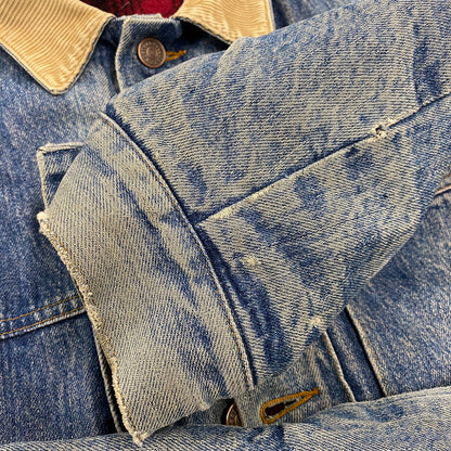 【現状渡し品】【メンズ】 Polo by Ralph Lauren ポロバイラルフローレン CHECK BLANKET LINER CORDUROY COLLAR DENIM JACKET コーデュロイ カラーデニムジャケット 146-260608-as-05-izu サイズ：XL カラー：インディゴ 万代Net店