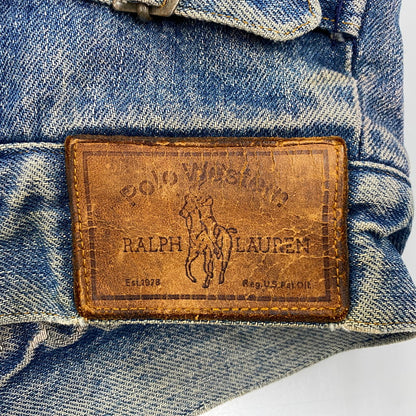 【現状渡し品】【メンズ】 Polo by Ralph Lauren ポロバイラルフローレン CHECK BLANKET LINER CORDUROY COLLAR DENIM JACKET コーデュロイ カラーデニムジャケット 146-260608-as-05-izu サイズ：XL カラー：インディゴ 万代Net店