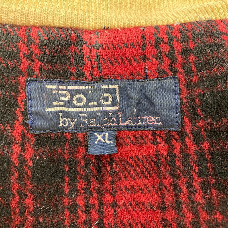 【現状渡し品】【メンズ】 Polo by Ralph Lauren ポロバイラルフローレン CHECK BLANKET LINER CORDUROY COLLAR DENIM JACKET コーデュロイ カラーデニムジャケット 146-260608-as-05-izu サイズ：XL カラー：インディゴ 万代Net店