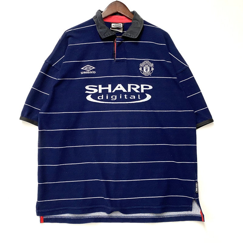 【中古品】【メンズ】 OLD UMBRO オールド アンブロ SEASON MANCHESTER UNITED FC AWAY SHIRT BECKHAM 7 シーズン マンチェスター ユナイテッド アウェイ シャツ ベッカム トップス 146-260610-kh-04-izu サイズ：XL カラー：ネイビー 万代Net店