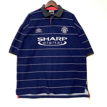 【中古品】【メンズ】 OLD UMBRO オールド アンブロ SEASON MANCHESTER UNITED FC AWAY SHIRT BECKHAM 7 シーズン マンチェスター ユナイテッド アウェイ シャツ ベッカム トップス 146-260610-kh-04-izu サイズ：XL カラー：ネイビー 万代Net店