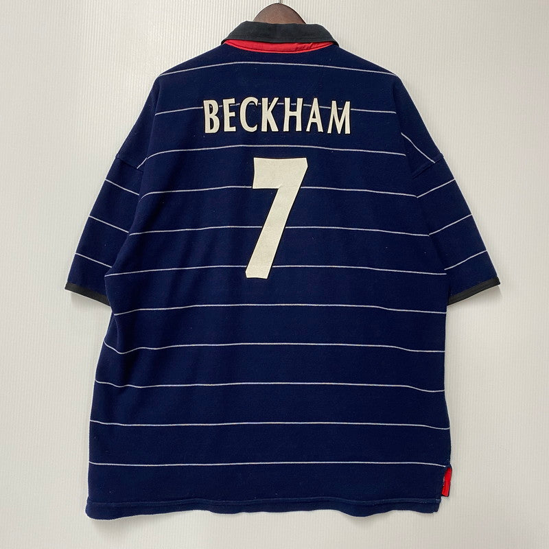 【中古品】【メンズ】 OLD UMBRO オールド アンブロ SEASON MANCHESTER UNITED FC AWAY SHIRT BECKHAM 7 シーズン マンチェスター ユナイテッド アウェイ シャツ ベッカム トップス 146-260610-kh-04-izu サイズ：XL カラー：ネイビー 万代Net店
