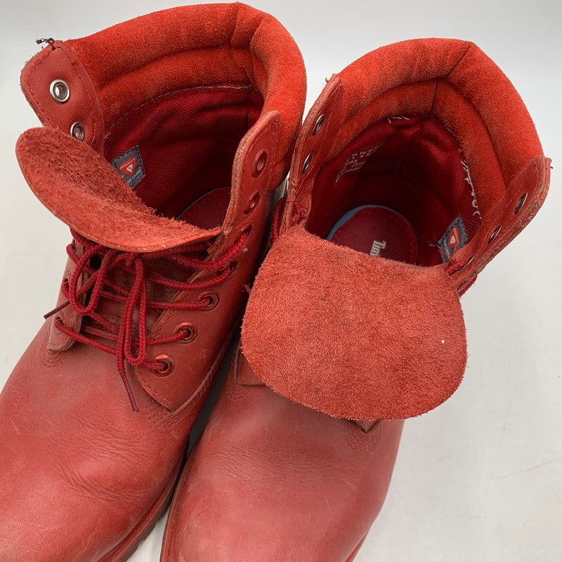 【中古品】【メンズ】 TIMBERLAND ティンバーランド A14LE 6 IN DOUBLE COLLAR BOOT 6インチ ダブル カラー ブーツ 靴 164-260603-kh-02-izu サイズ：26.5 カラー：レッド 万代Net店