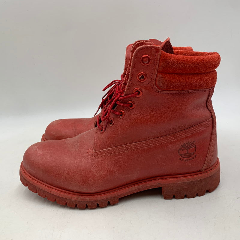 【中古品】【メンズ】 TIMBERLAND ティンバーランド A14LE 6 IN DOUBLE COLLAR BOOT 6インチ ダブル カラー ブーツ 靴 164-260603-kh-02-izu サイズ：26.5 カラー：レッド 万代Net店