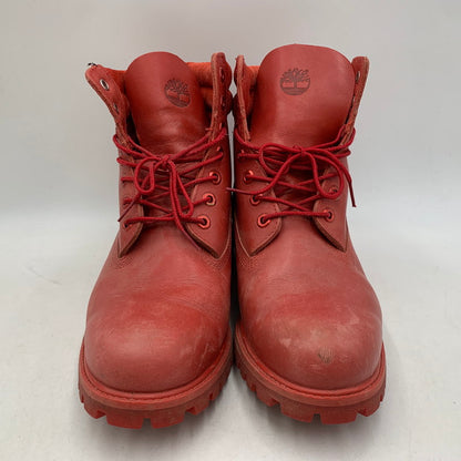 【中古品】【メンズ】 TIMBERLAND ティンバーランド A14LE 6 IN DOUBLE COLLAR BOOT 6インチ ダブル カラー ブーツ 靴 164-260603-kh-02-izu サイズ：26.5 カラー：レッド 万代Net店
