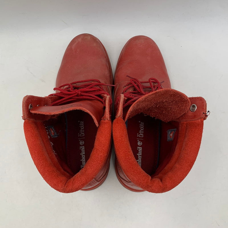 【中古品】【メンズ】 TIMBERLAND ティンバーランド A14LE 6 IN DOUBLE COLLAR BOOT 6インチ ダブル カラー ブーツ 靴 164-260603-kh-02-izu サイズ：26.5 カラー：レッド 万代Net店