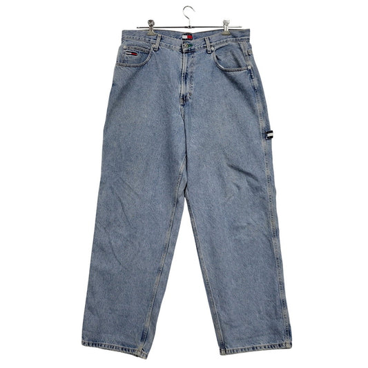 【中古品】【メンズ】 TOMMY JEANS トミー ジーンズ DENIM PAINTER PANTS デニムペインターパンツ 157-260608-as-19-izu サイズ：36×32 カラー：ライトインディゴ 万代Net店