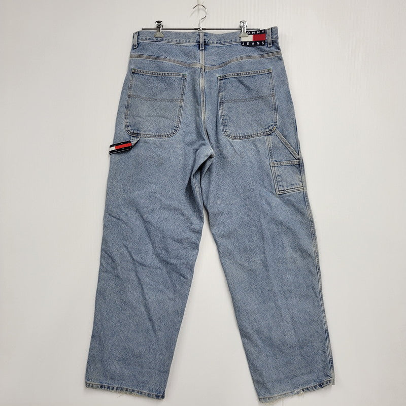 【中古品】【メンズ】 TOMMY JEANS トミー ジーンズ DENIM PAINTER PANTS デニムペインターパンツ 157-260608-as-19-izu サイズ：36×32 カラー：ライトインディゴ 万代Net店