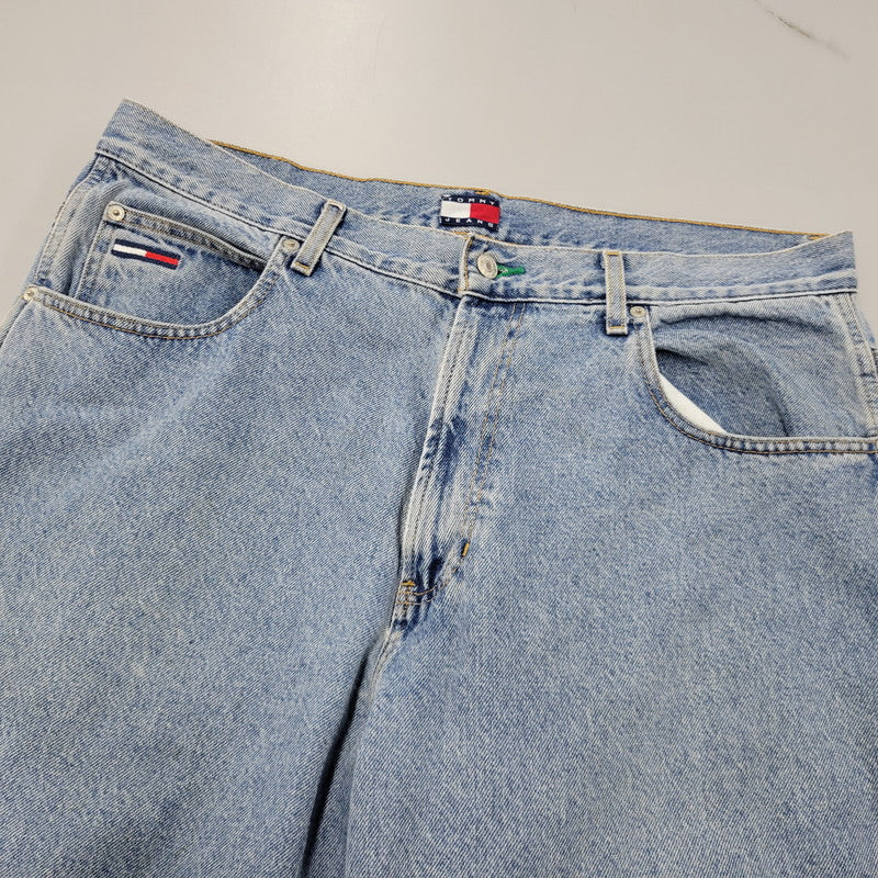 【中古品】【メンズ】 TOMMY JEANS トミー ジーンズ DENIM PAINTER PANTS デニムペインターパンツ 157-260608-as-19-izu サイズ：36×32 カラー：ライトインディゴ 万代Net店