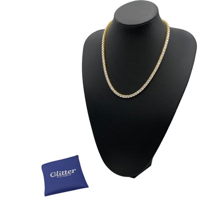 【中古品】【メンズ/レディース】 GLITTER グリッター TENNIS CHAIN NECKLACE テニス チェーン ネックレス アクセサリー 192-260604-cs-03-izu カラー：ゴールド 万代Net店