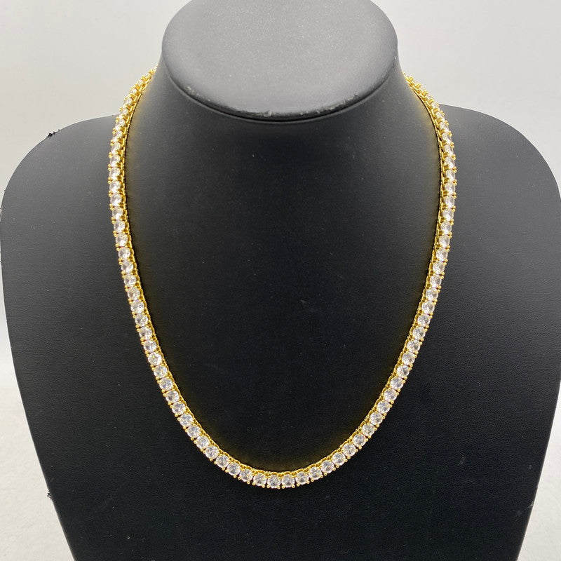【中古品】【メンズ/レディース】 GLITTER グリッター TENNIS CHAIN NECKLACE テニス チェーン ネックレス アクセサリー 192-260604-cs-03-izu カラー：ゴールド 万代Net店