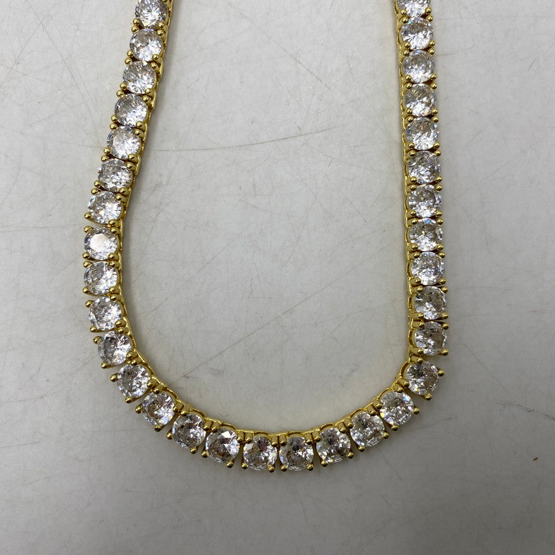 【中古品】【メンズ/レディース】 GLITTER グリッター TENNIS CHAIN NECKLACE テニス チェーン ネックレス アクセサリー 192-260604-cs-03-izu カラー：ゴールド 万代Net店